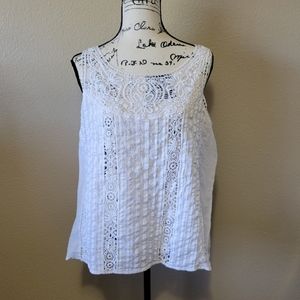 Sundance White Crochet Angel Tank Top
